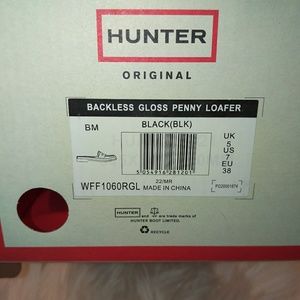 hunter backless gloss penny loafer